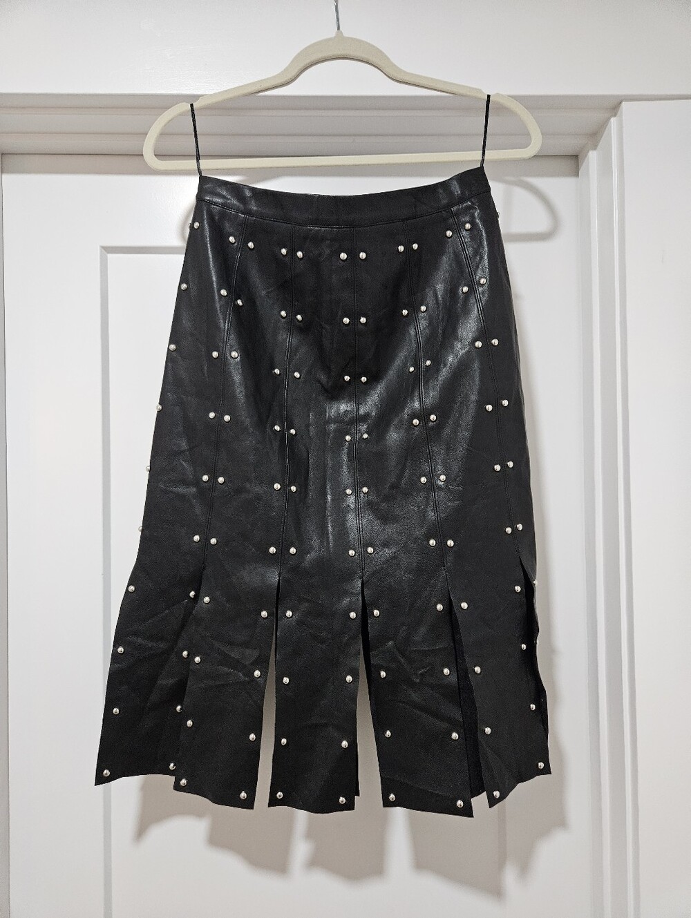 NWT ROMEO & JULIET Couture Faux Leather Studded Skirt Medium